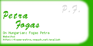 petra fogas business card